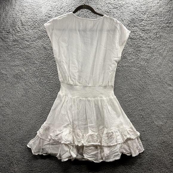 Vacate The Label Women's Medium White Dress Sleeveless Ruffles V-Neck - Picture 2 of 10